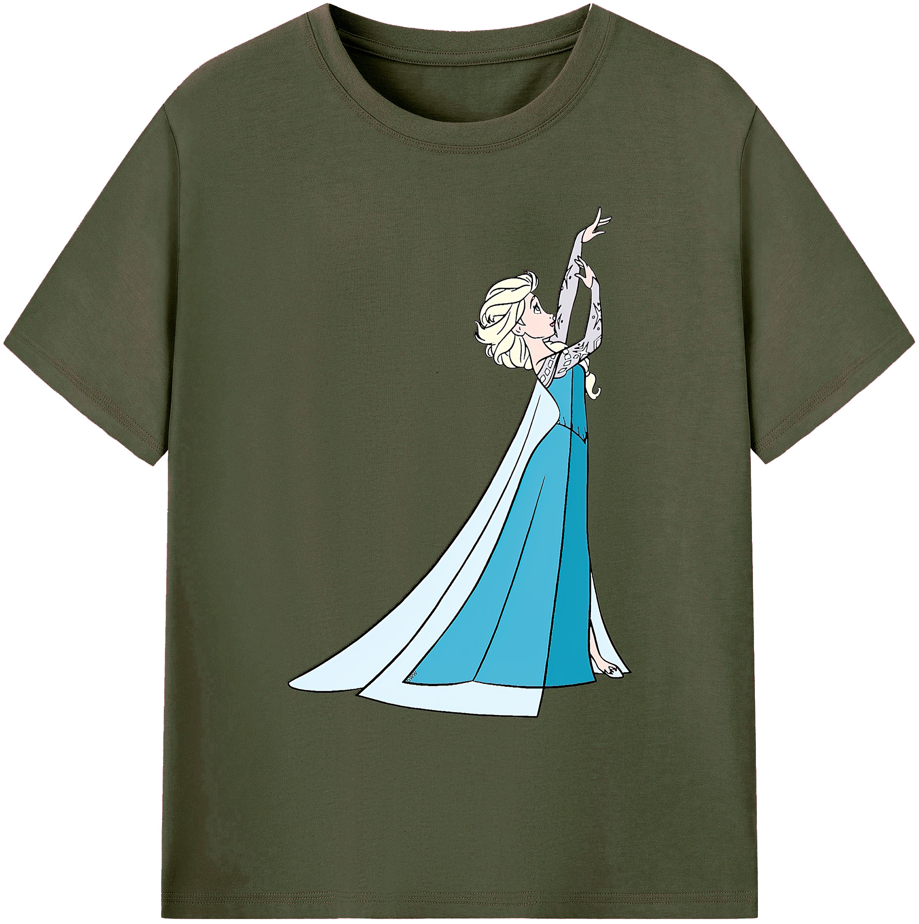 （画像用） アナと雪の女王 アンナ エルサ Frozen Anna Elsa 綿100％ メンズ半袖Tシャツ｜肌触りやわらか＆通気性